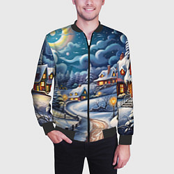 Бомбер мужской Новогоднее настроение, цвет: 3D-черный — фото 2