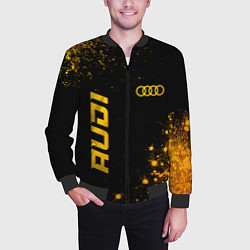 Бомбер мужской Audi - gold gradient вертикально, цвет: 3D-черный — фото 2