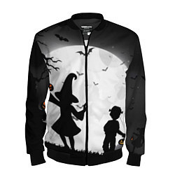 Бомбер мужской Дети на ночной прогулке, цвет: 3D-черный