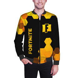 Бомбер мужской Fortnite - gold gradient вертикально, цвет: 3D-черный — фото 2