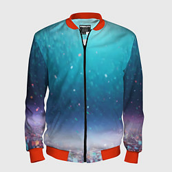 Бомбер мужской Футуристичный город и конфетти, цвет: 3D-красный