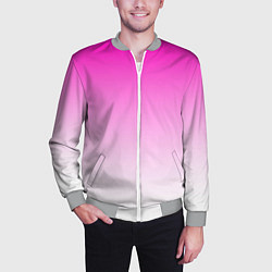 Бомбер мужской Розово-белый градиент, цвет: 3D-меланж — фото 2