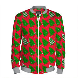 Бомбер мужской Рождественские ёлки, цвет: 3D-меланж