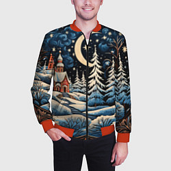 Бомбер мужской Морозное утро, цвет: 3D-красный — фото 2