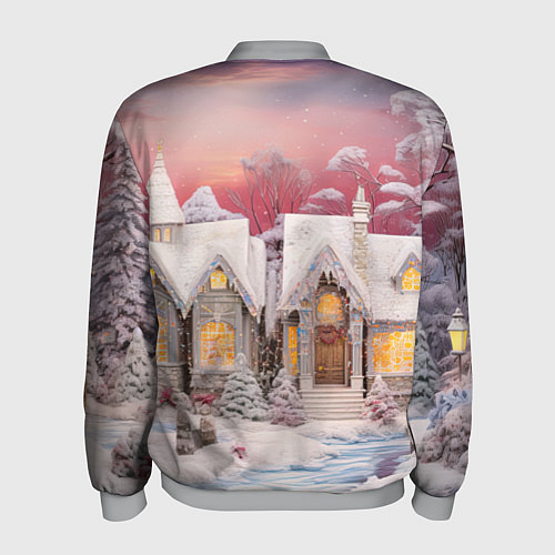 Мужской бомбер Звезды и подарки новогодней ночи / 3D-Меланж – фото 2