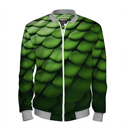 Бомбер мужской Зеленая чешуя змеи, цвет: 3D-меланж