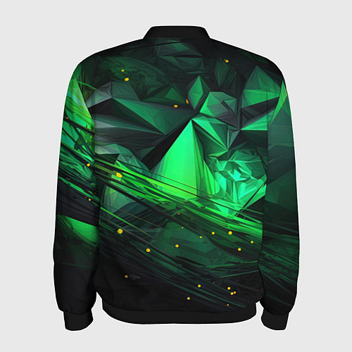Мужской бомбер Абстрактный лабиринт зелени / 3D-Черный – фото 2