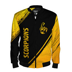 Бомбер мужской Scorpions - gold gradient вертикально, цвет: 3D-черный