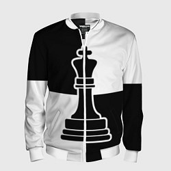 Бомбер мужской Шахматы - ферзь, цвет: 3D-белый