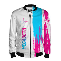 Бомбер мужской Megadeth neon gradient style по-вертикали, цвет: 3D-черный