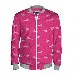Бомбер мужской Розовые зайцы, цвет: 3D-меланж