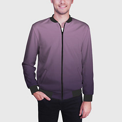 Бомбер мужской Градиент приглушенный фиолетовый, цвет: 3D-черный — фото 2