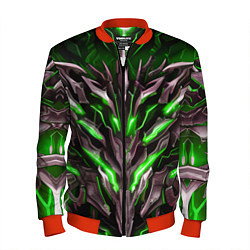 Бомбер мужской Зелёная кибер броня, цвет: 3D-красный
