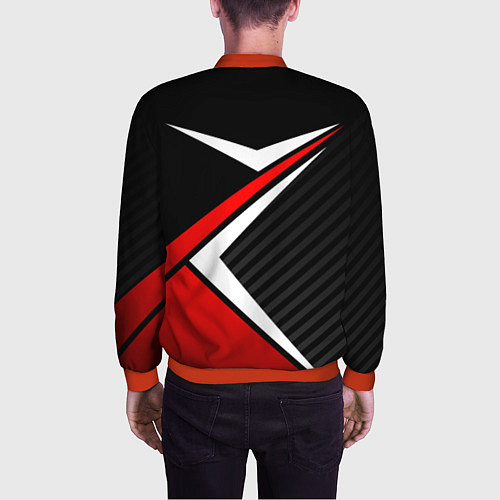 Мужской бомбер Russia - black and red / 3D-Красный – фото 4