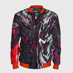 Бомбер мужской Адская броня, цвет: 3D-красный