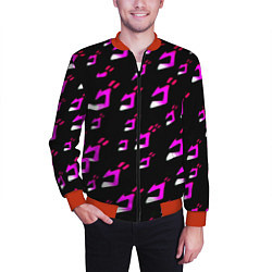 Бомбер мужской JoJos Bizarre neon pattern logo, цвет: 3D-красный — фото 2