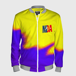 Бомбер мужской НБА баскетбол краски неоновые желтые, цвет: 3D-меланж