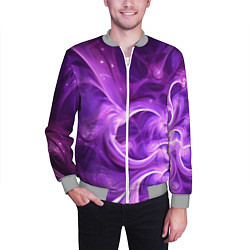 Бомбер мужской Фиолетовая фрактальная абстракция, цвет: 3D-меланж — фото 2