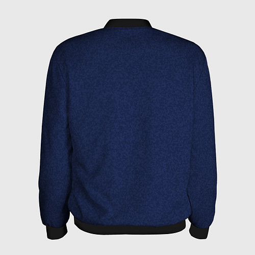 Мужской бомбер Однотонный тёмно-синий текстура / 3D-Черный – фото 2