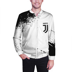 Бомбер мужской Juventus sport color black, цвет: 3D-белый — фото 2