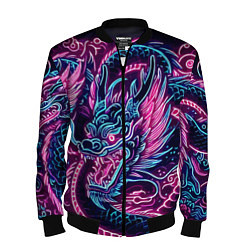 Мужской бомбер Neon Japanese dragon - irezumi