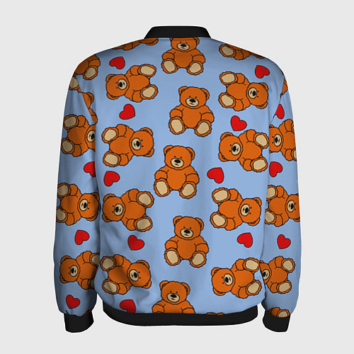 Мужской бомбер Игрушки мишки и сердца / 3D-Черный – фото 2