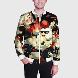 Бомбер мужской Чикен Ган заварушка, цвет: 3D-белый — фото 2