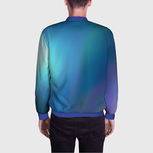 Мужской бомбер Легкая голография / 3D-Синий – фото 4