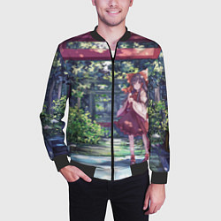Бомбер мужской Touhou Project Рейму возле тории, цвет: 3D-черный — фото 2