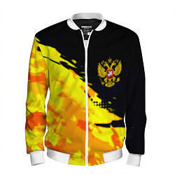 Бомбер мужской Имперский герб россии краски, цвет: 3D-белый
