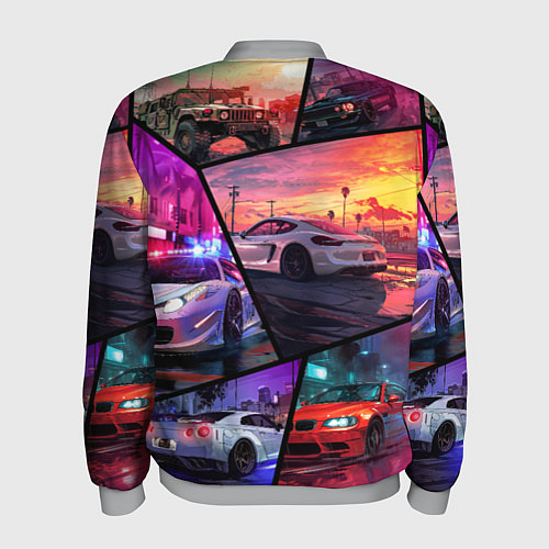 Мужской бомбер GTA style cars / 3D-Меланж – фото 2