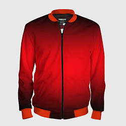 Бомбер мужской Градиент чёрно-красно-чёрный, цвет: 3D-красный