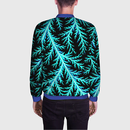 Мужской бомбер Разряды электричества Tie Dye / 3D-Синий – фото 4