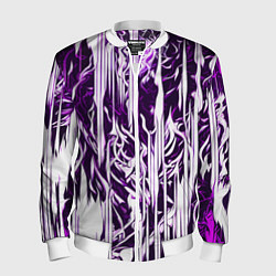 Мужской бомбер Розовые и белые абстрактные узоры