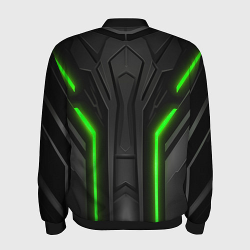 Мужской бомбер Мерседес неон геометрия / 3D-Черный – фото 2
