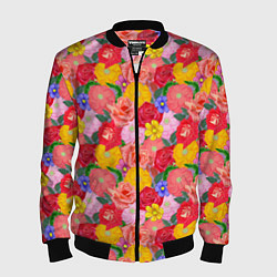 Мужской бомбер Летний цветочный фон