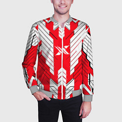 Бомбер мужской Красно-белая броня, цвет: 3D-меланж — фото 2