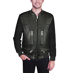 Бомбер мужской Terminator first - leather jacket, цвет: 3D-черный — фото 2