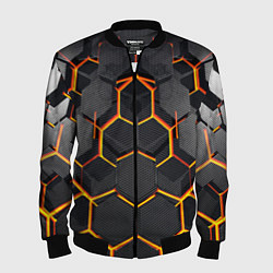 Бомбер мужской Нано соты шестиугольник, цвет: 3D-черный