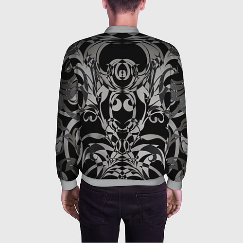 Мужской бомбер Серые паттерны / 3D-Меланж – фото 4