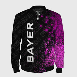 Бомбер мужской Bayer 04 pro football по-вертикали, цвет: 3D-черный