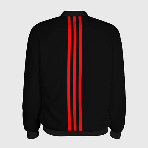 Мужской бомбер СССР гост три полоски на белом фоне / 3D-Черный – фото 2