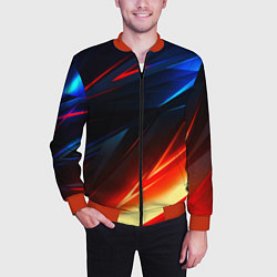 Бомбер мужской Geometry stripes neon steel, цвет: 3D-красный — фото 2