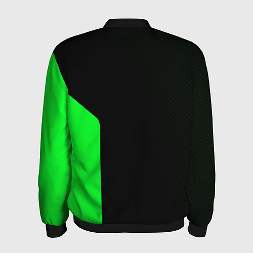 Мужской бомбер Skoda pattern sport green / 3D-Черный – фото 2