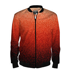 Бомбер мужской Полосатый градиент оранжево-красный в чёрный, цвет: 3D-черный