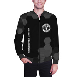Бомбер мужской Manchester United sport на темном фоне вертикально, цвет: 3D-черный — фото 2