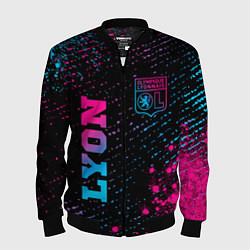Бомбер мужской Lyon - neon gradient вертикально, цвет: 3D-черный