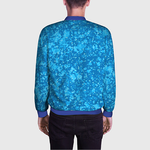 Мужской бомбер Ярко-голубой абстракция космический / 3D-Синий – фото 4