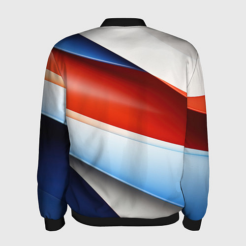 Мужской бомбер Абстрактный минимализм плавные волнистые линии / 3D-Черный – фото 2