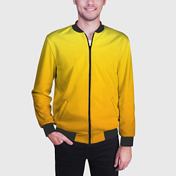 Бомбер мужской Градиент насыщенный жёлтый, цвет: 3D-черный — фото 2